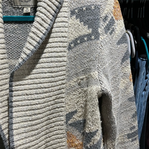Lucky Brand Southwestern Cardigan - Cream, Gray, and Orange - Picture 3 of 5